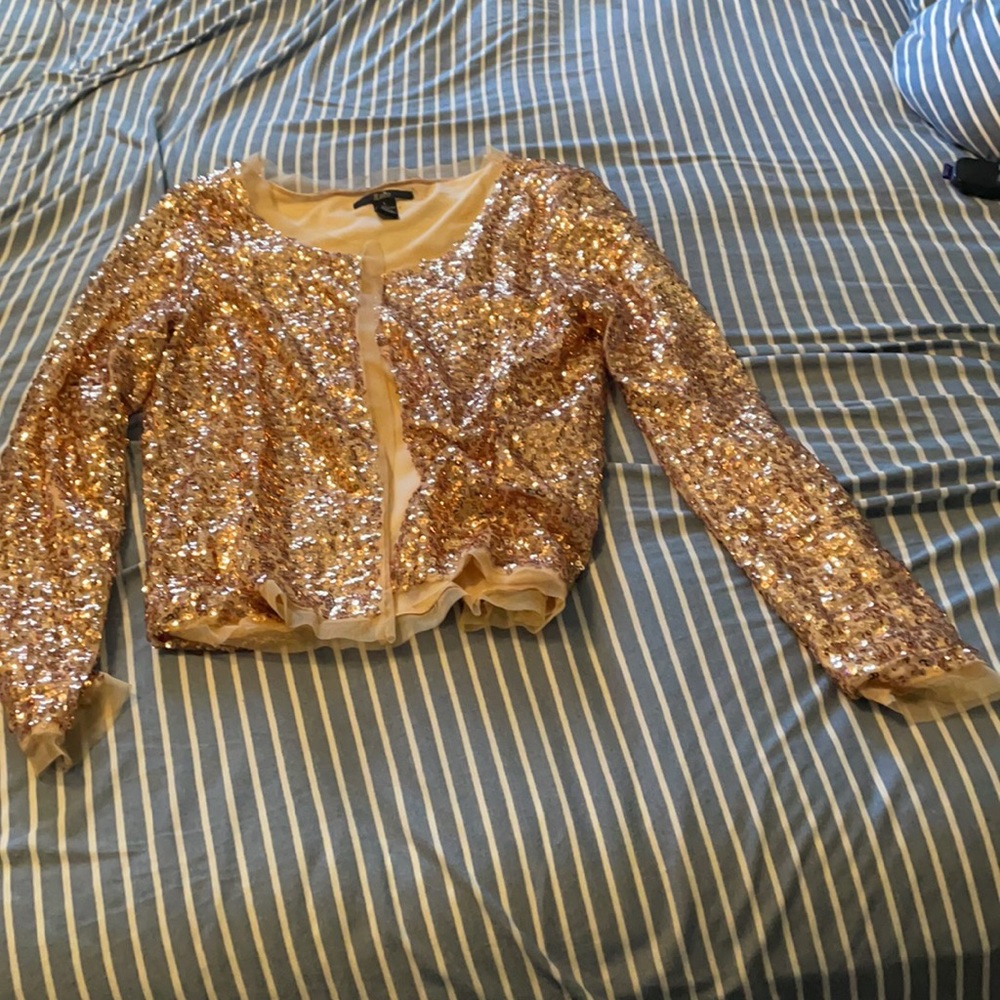 Gold sequined jacket: size small
